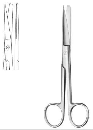 Chirurgische schaar punt/stomp recht 14,5cm