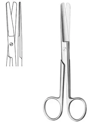 Chirurgische schaar stomp/stomp recht 14,5cm