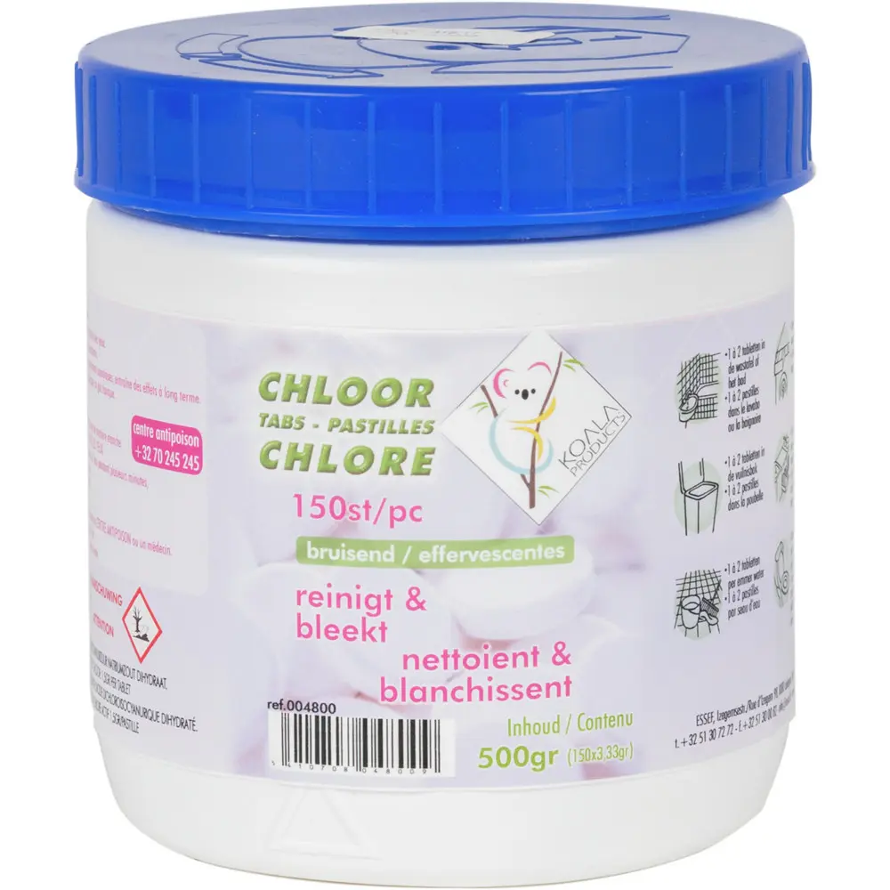 Chloor(javel)tabletten ±3,4gr - Omdoos (6 x 150 tabletten)