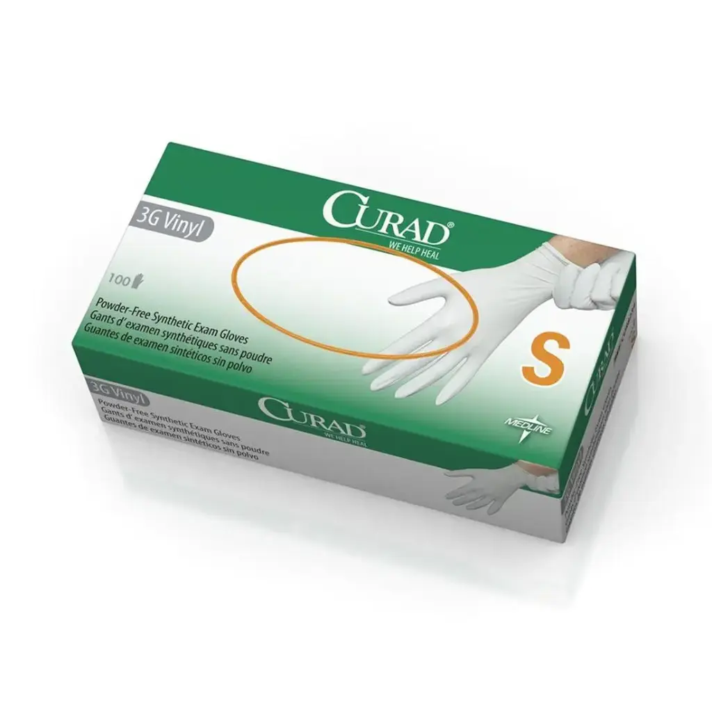 CURAD Stretchvinyl onderzoekshandschoenen Poedervrij - Small - 100 stuks