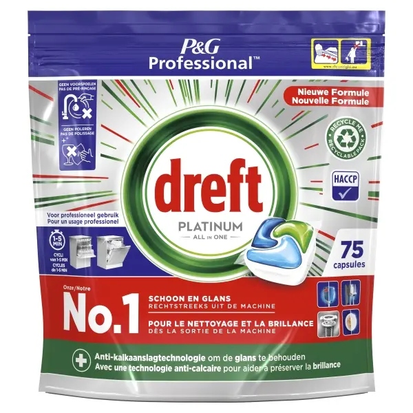 Dreft Platinum All-in-one vaatwastabletten - 3 x 75 stuks