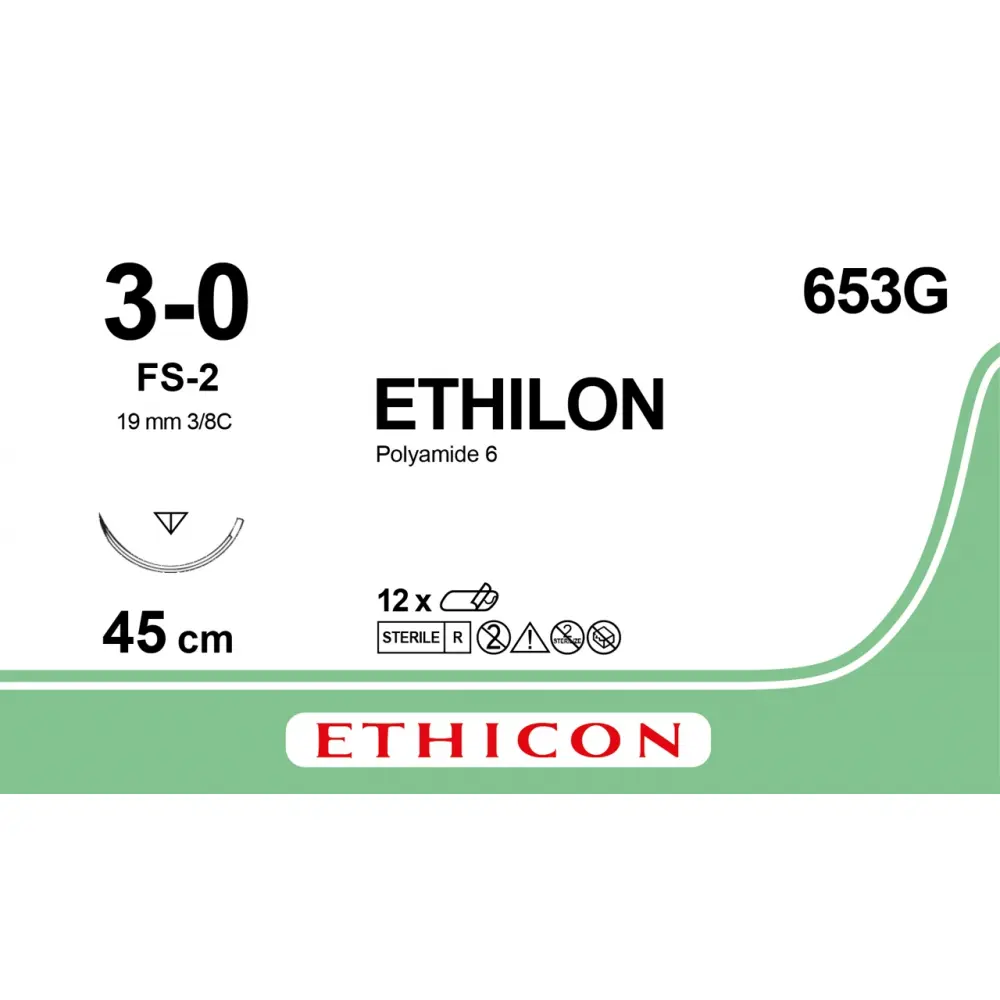 Ethilon Hechtdraad 3-0 FS-2 19mm 3/8c 45cm - 12 stuks
