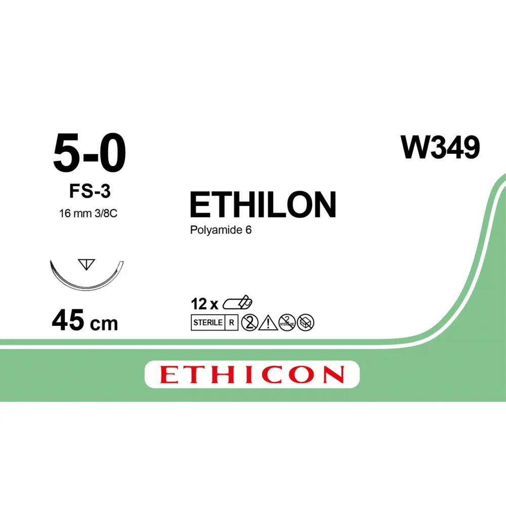 Ethilon Hechtdraad 5-0 FS-3 16mm 3/8c 45cm - 36st
