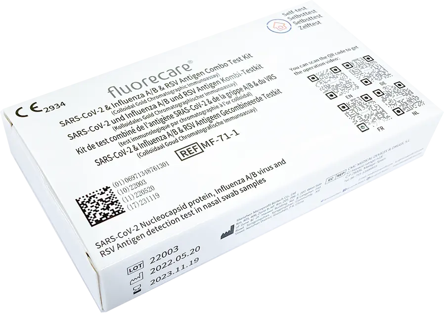 Fluorecare Combi Sneltest Covid / RSV / Griep - 10 stuks