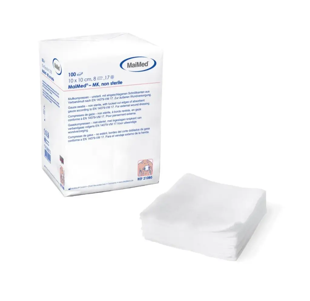 Compresse de gaze NS 7,5 cm x 7,5 cm - emballée séparément - 10 x 100 pièces