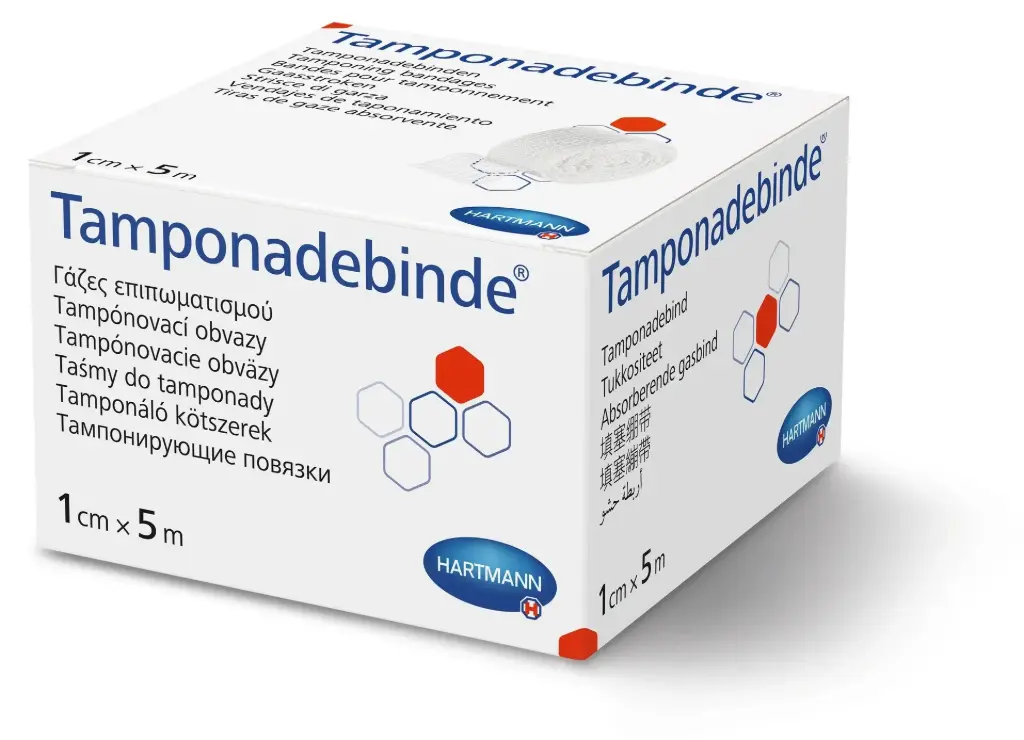 Tampon de gaze Tamponadebinde Hartmann 2 cm x 5 m - 1 pièce