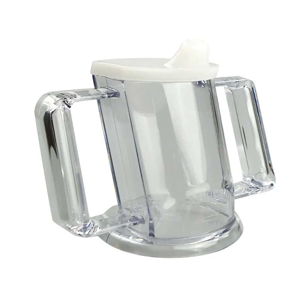 Henrocup Schuine drinkbeker Transparant 237ml met 2 tuitjes - 1 stuk