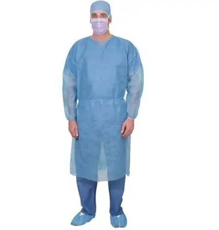 Isolatieschort PP Non-Woven Blauw - Elastische manchetten - 50 stuks