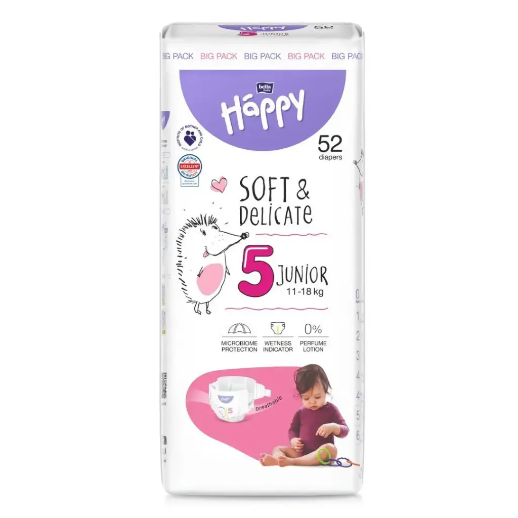 Bella Baby Happy Luiers Junior - Maat 5 (11-18kg) - Omdoos (6 x 52 stuks)