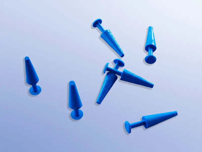 Katheterstop (Spigot) Blauw 13 mm – 10 stuks
