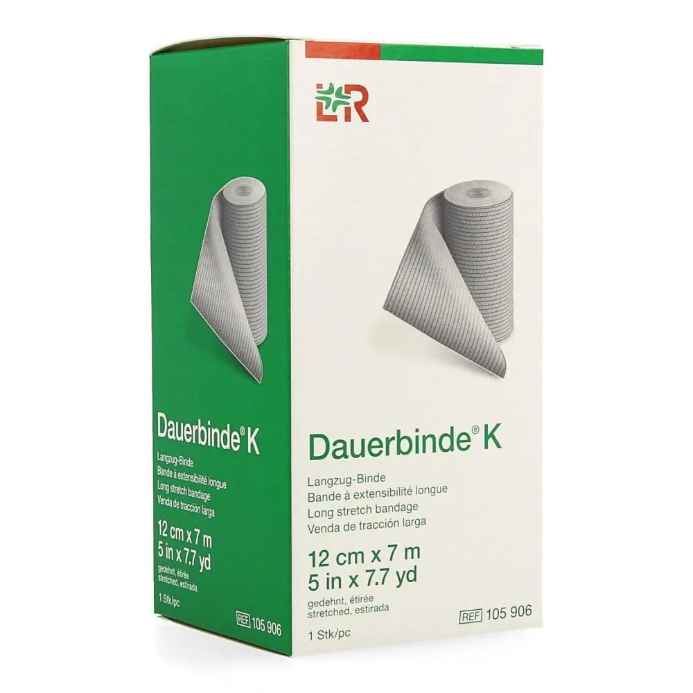 L&R Dauerbinde K Bandage élastique 12 cm x 7 m - à l'unité