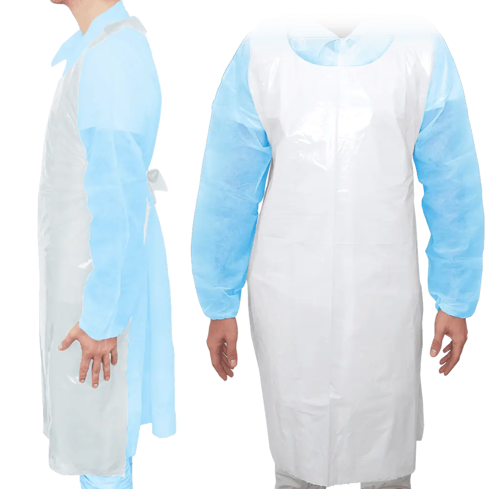 Tablier PE blanc (sans manches) Light 16 µm (75 cm x 120 cm) - 100 pièces