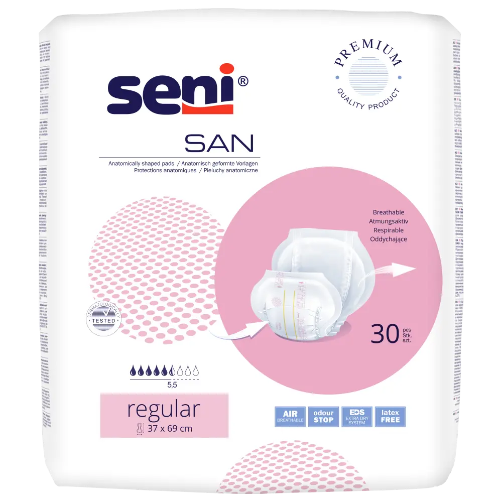 Seni San Regular - Omdoos (4 x 30 stuks)