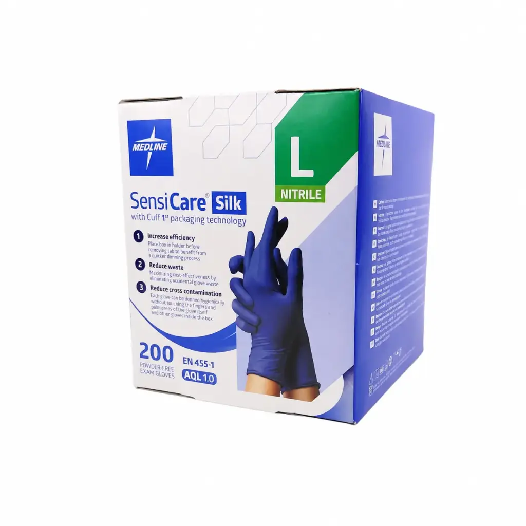 Gants Sensicare LARGE Nitrile NS/PF Bleu - 200 pièces