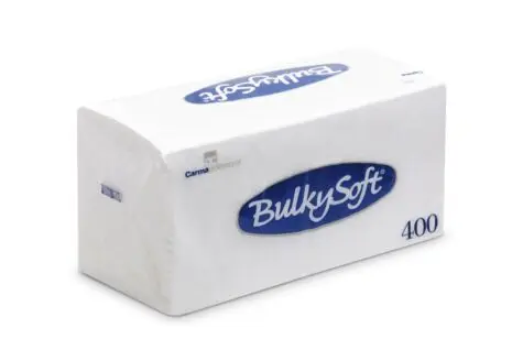 BulkySoft Papieren servetten Wit 1-laags 33x33cm - Omdoos (10 x 400 stuks)