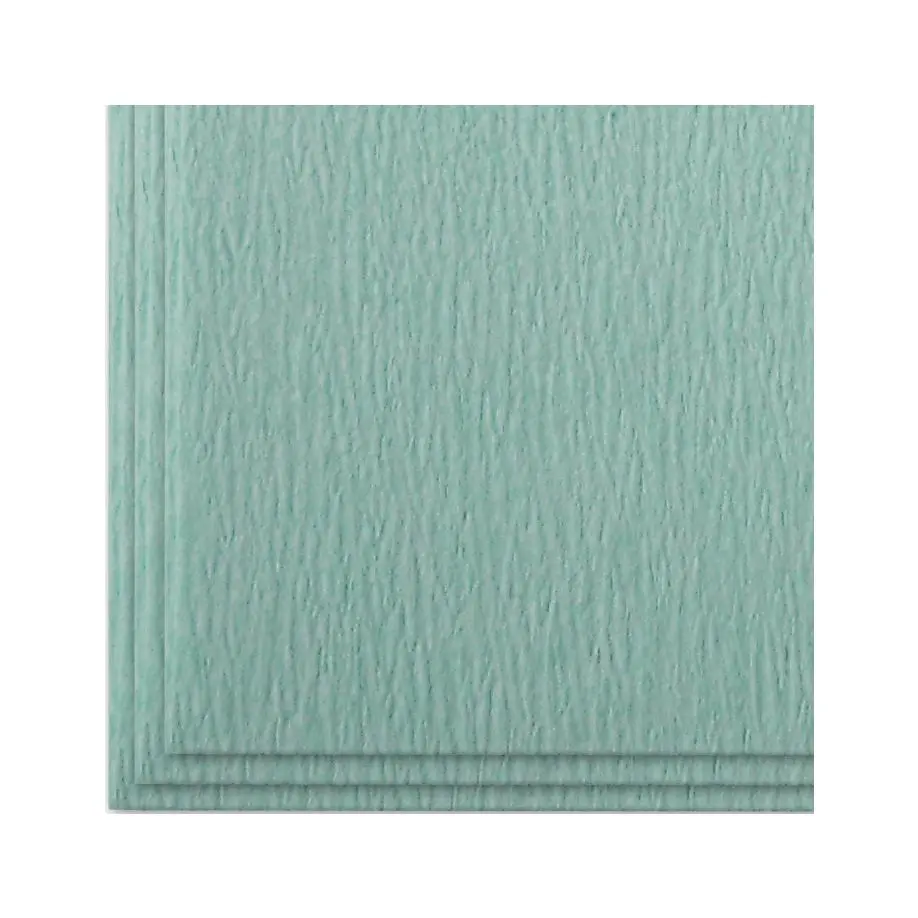 Papier de stérilisation Premier 75 cm x 75 cm vert crêpé - 250 pièces