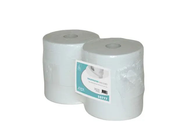 EuroProducts Toiletpapier Maxi Jumbo 2-laags 9,5cm x 300m – 6 rollen