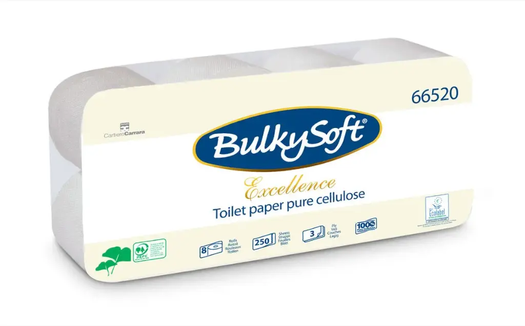 Toiletpapier Wit 3L Cellulose 250 vellen - 9 x 8st
