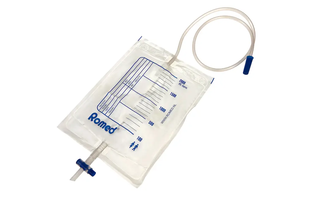 Poche à urine 2 L avec tube de 90 cm, emballage stérile - 10 pièces
