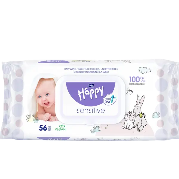 Lingettes humides Sensitive - 56 pièces