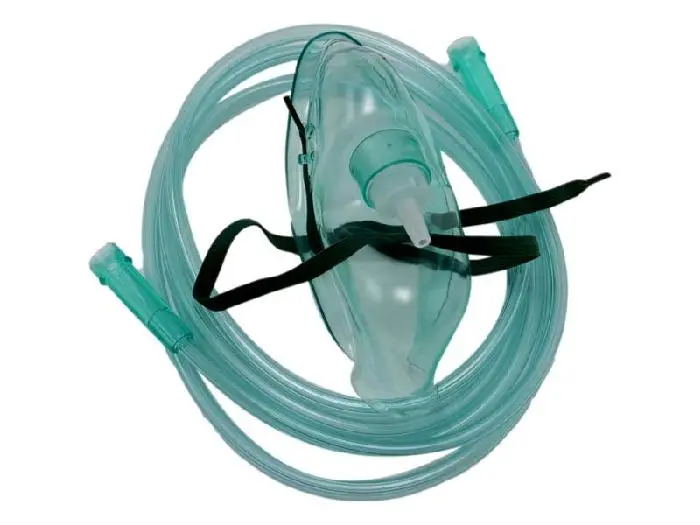 Masque à oxygène + tuyau 2 m - 10 pièces