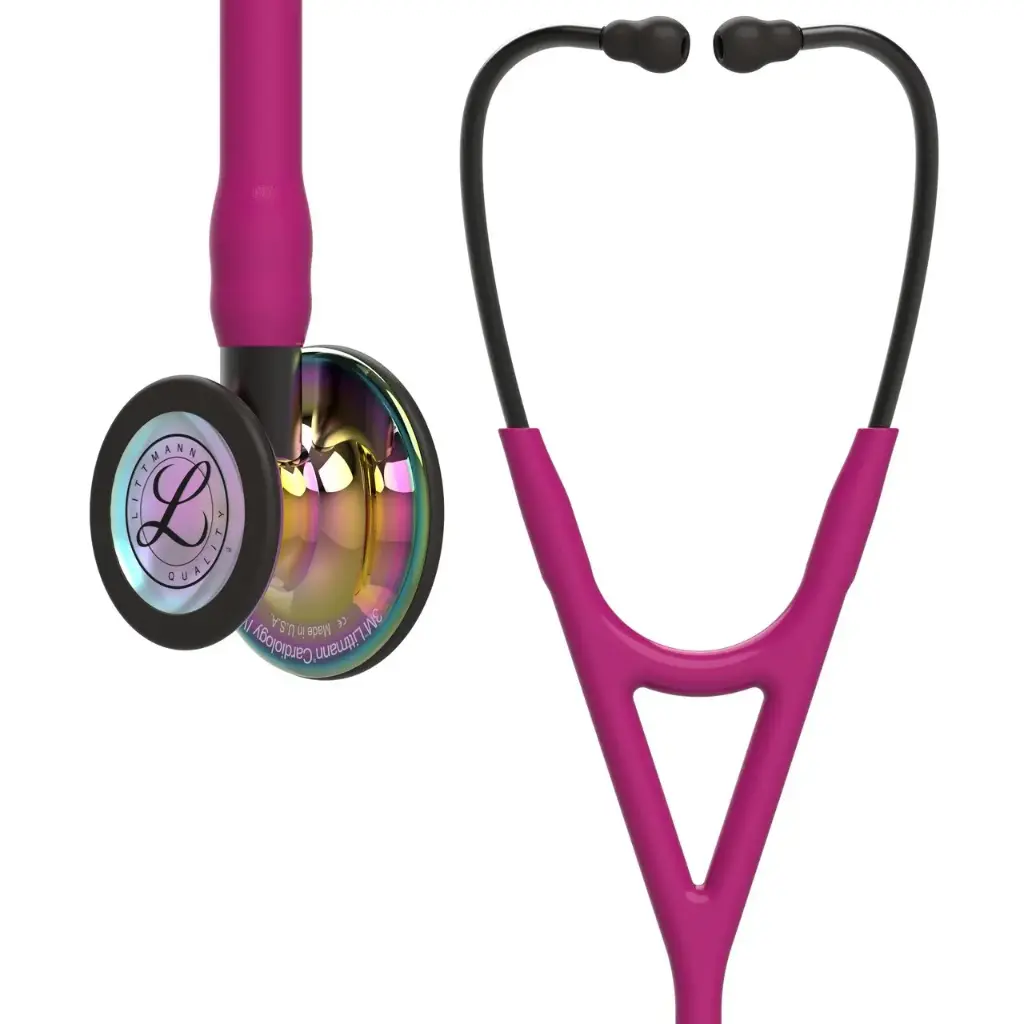 Littmann Cardiology IV Stethoscoop - Hoogglans Regenboog/Framboos