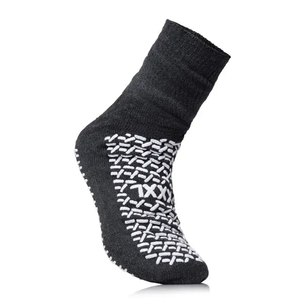 Chaussettes antidérapantes doubles gris foncé 3XL (bariatriques) - 48 pièces