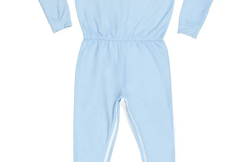 Pyjama long 100 % jersey de coton avec fermeture éclair dans le dos et sur les jambes XL