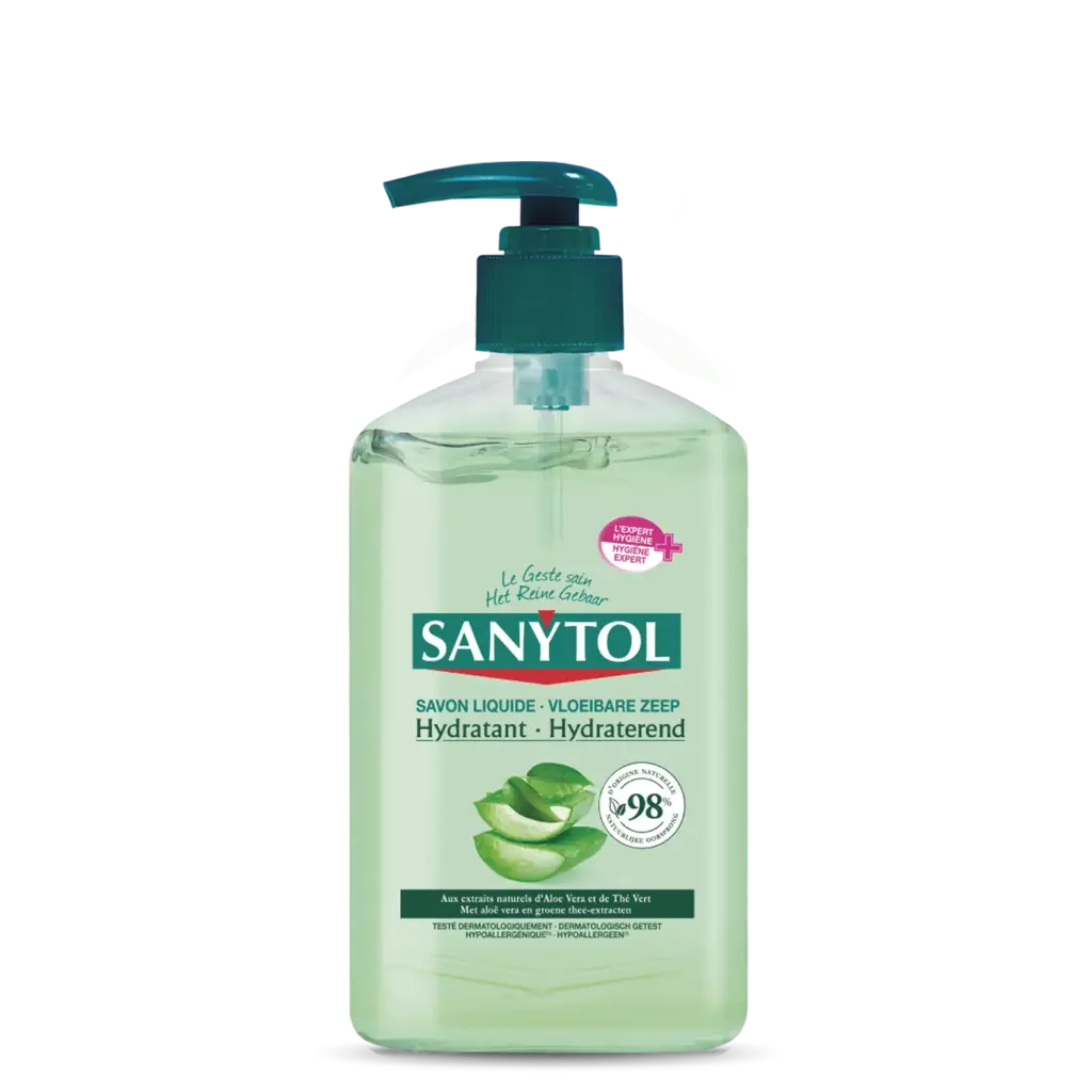 Savon antibactérien et hydratant Sanytol – Aloe vera et thé vert - 250 ml