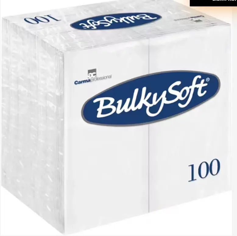 Bulkysoft servet 40x40 cm - 3L - 1/8 - wit - (10x100stuks)