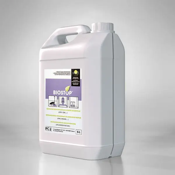 IPC Biostop - biotechnologisch reinigingsproduct tegen incidentele geuren (urine, uitwerpselen, braaksel, ...) - 2 x 5L (incl. lege geëtiketteerde sprayflacons)