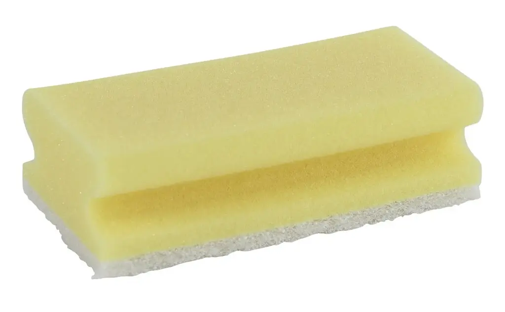 Schuurspons met greep geel/wit - 5 stuks