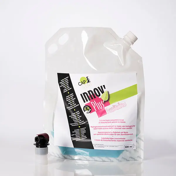 IPC Innov' + sanitaires - hypergeconcentreerd antikalksubstraat op basis van biosurfactanten - sanitaire voorzieningen (2x500ml) -etiketten beschikbaar voor lege sprayflons