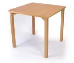 Tafel met afgeronde hoeken - 80x80cmx75,5cm (hoogte) - kleur beuk