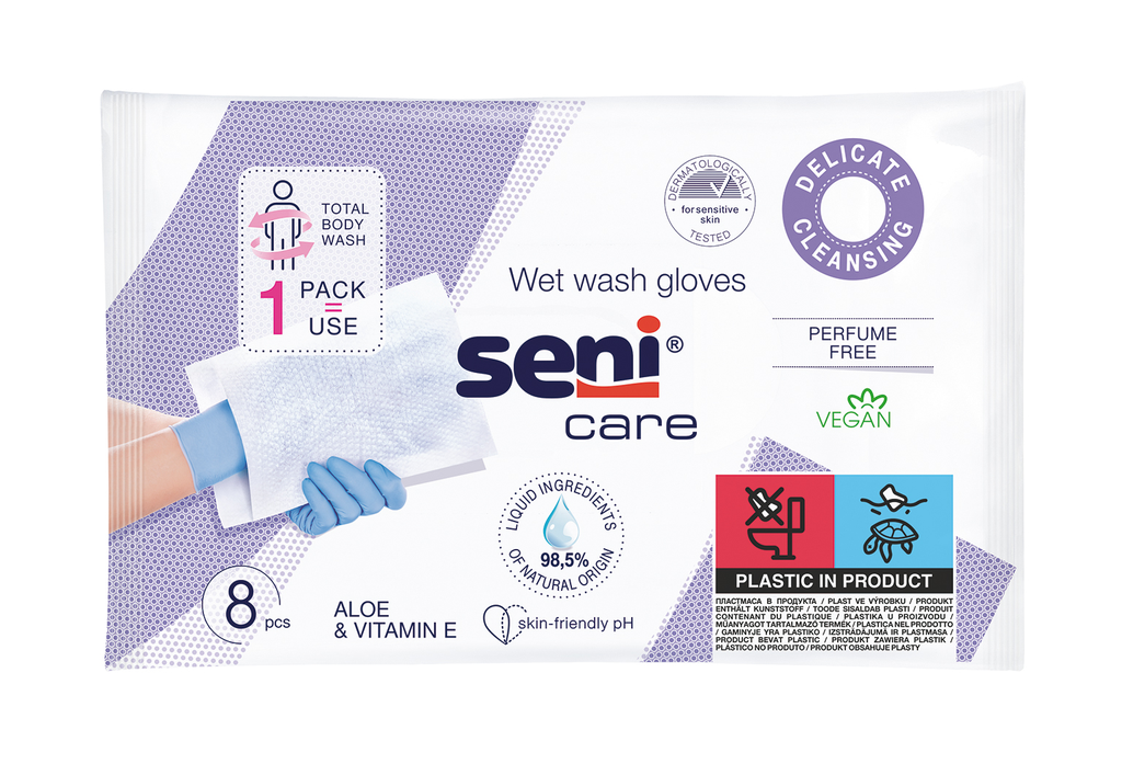 Seni Care vochtige washandjes - niet geparfumeerd - 8 stuks