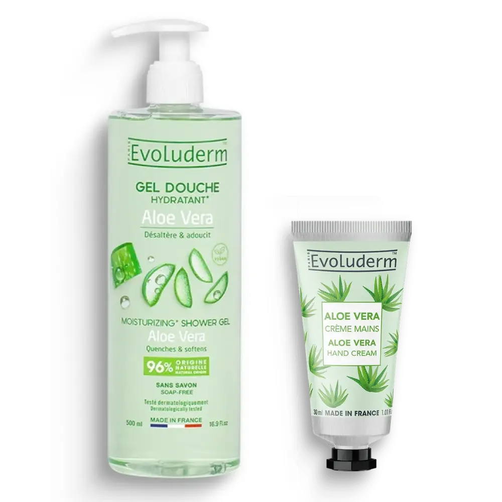 Eindejaarsgeschenk - Evoluderm Douchegel en handcrème - Aloë Vera