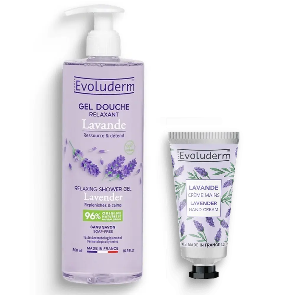 Eindejaarsgeschenk - Evoluderm Douchegel en handcrème - Lavendel