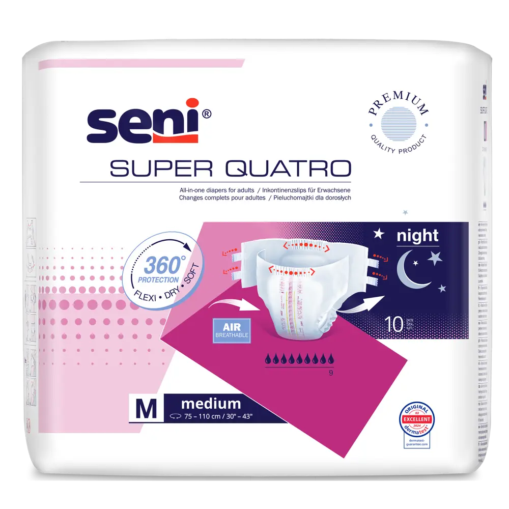 Seni Super Quatro XL - Omdoos (6 x 10 stuks)