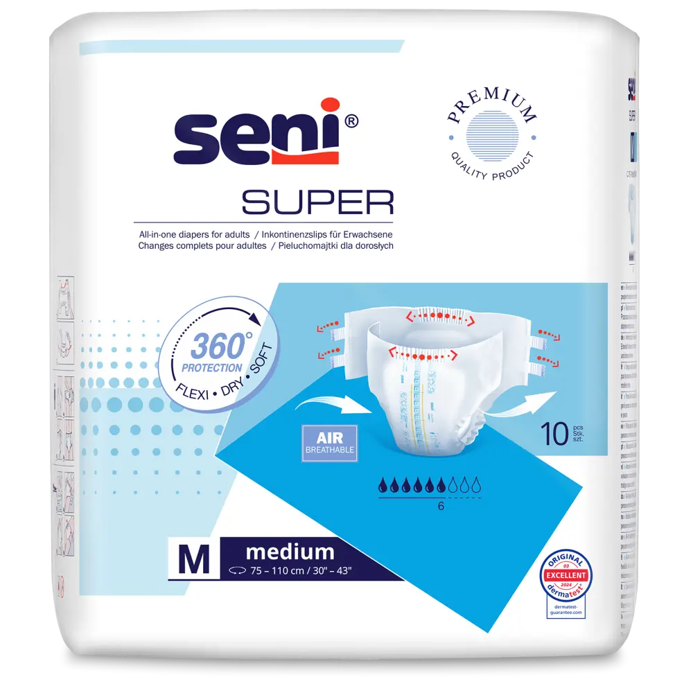 Seni Super Medium - Omdoos (12 x 10 stuks)