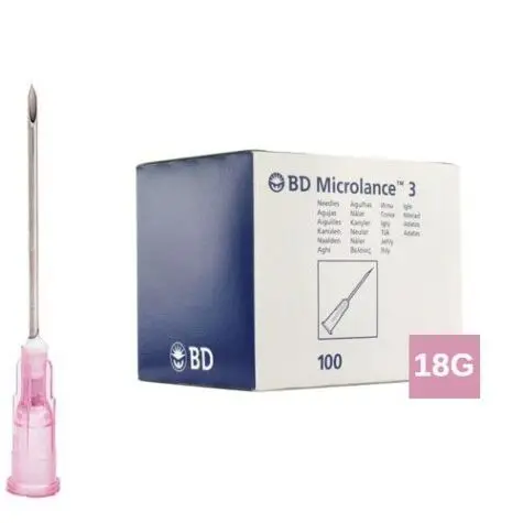 [6633] BD Microlance Naalden 18G(1,2mm) x 50mm Roze - 100 stuks
