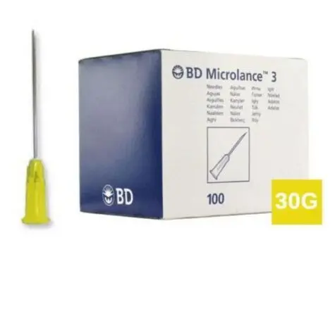 [2316] BD Microlance Aiguilles 30G (0,3 mm) x 13 mm Jaune - 100 pièces