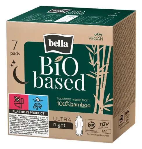 [1483] Bella Bio Based Night Maandverband met vleugels - 7st