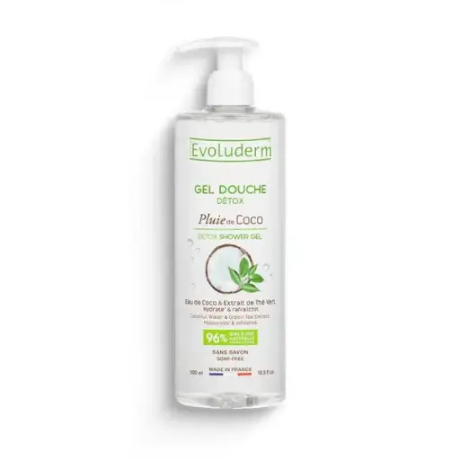 [5183] Evoluderm Gel douche Detox Pluie de Coco 500 ml - 20 pièces