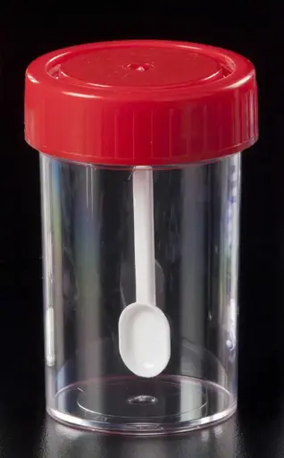 [1175] Fecespotje met schroefdop en lepel 60ml - 60 stuks