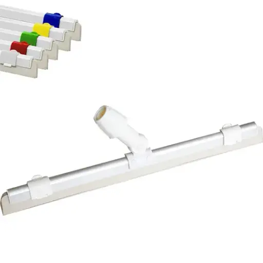 [750] Raclette Flexi en caoutchouc souple blanc + manche blanc 50 cm