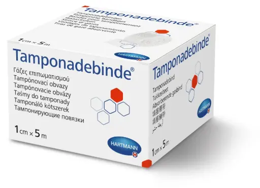 [5973] Tampon de gaze Tamponadebinde Hartmann 2 cm x 5 m - 1 pièce
