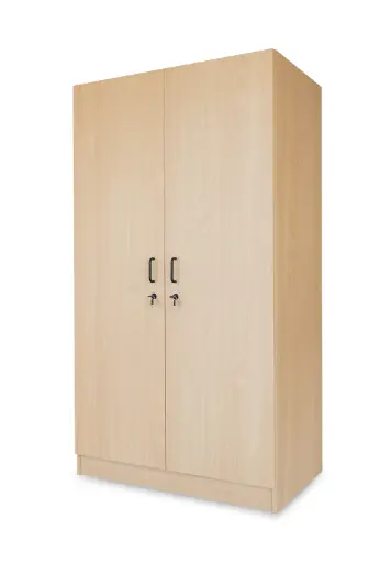 [6544] Kleerkast met sloten, 2 deuren, 98 x 60 x 178 cm - kleur beuk 