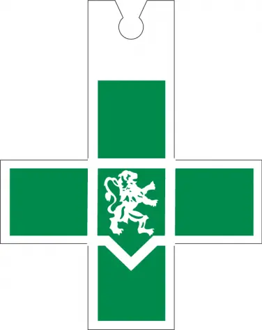 [4744] Croix infirmière verte avec ventouse - 1 pièce