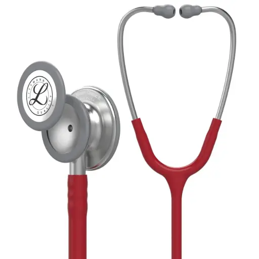 [5627] Littmann Classic III - Acier inoxydable argent/bordeaux