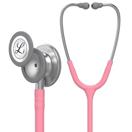 [5633] Littmann Classic III - Acier inoxydable argenté/rose nacré